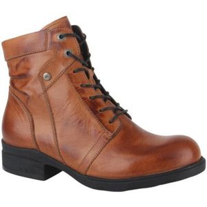 Wolky - Center XW - Enkellaarzen - Cognac - Extra Brede Veterboots