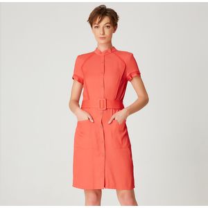 Gestructureerde korte shirt-jurk