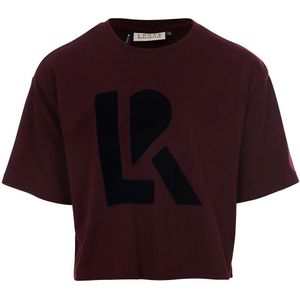 Looxs Revolution Cropped t-shirt katoen/modal wine voor meisjes in de kleur