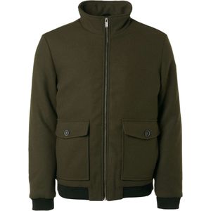 No Excess Jacket short fit with wool 2 colour dark army