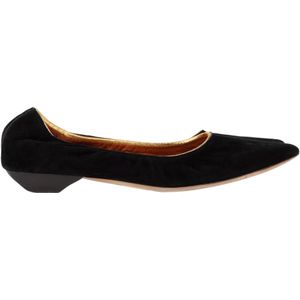 Lanvin Puntige Ballerina's in Zwart Suède
