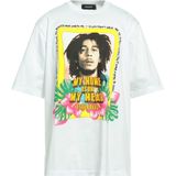 Dsquared2 - Bob Marley Skater T-shirt - Wit - Katoen