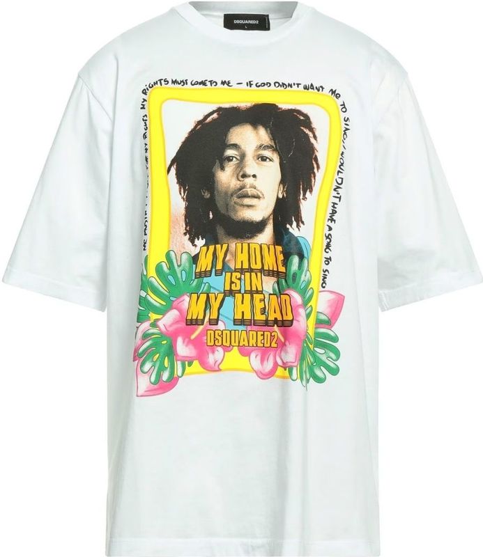 Dsquared2 - Bob Marley Skater T-shirt - Wit - Katoen