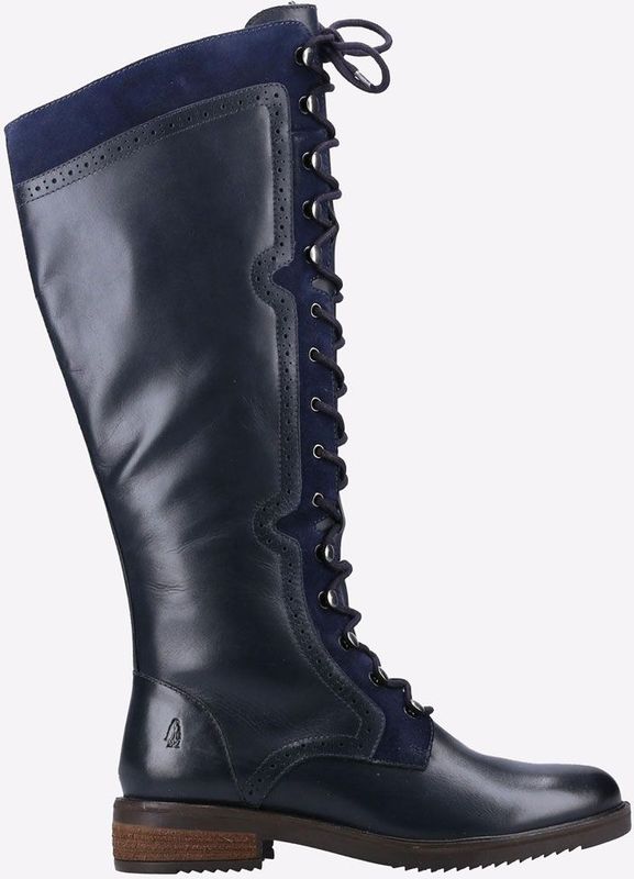 Hush Puppies - Rudy - Lange Laars - Dames - Leer en Suède - Brogue Details