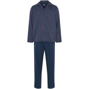 JBS - Heren Pyjama Set - Blauw - Lang - Gestreept - Knoopsluiting