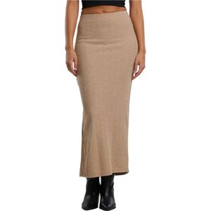 Urban Classics Dames geribbelde maxi rok met hoge split