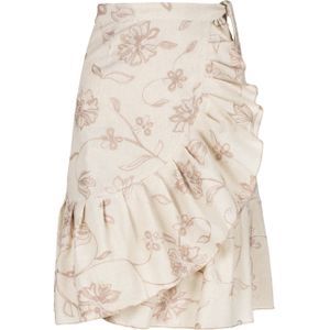 Wikkelrok - Ecru - Geborduurd - Ruffle