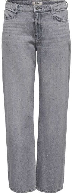 Only - Onlcobain Reg Wide Rhinestone - Jeans - Medium Grey