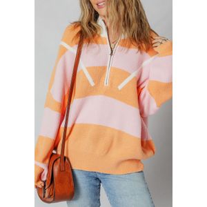 Gestreepte Halfzip Trui