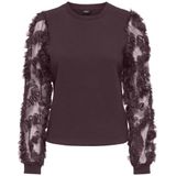 Only - Lavin Mix Crew - Sweater - Zwart - Dames - Regular Fit