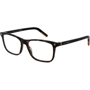 Zegna - Bruine Rechthoekige Acetaat Optische Frames - Heren