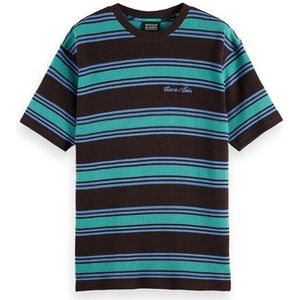 Scotch & Soda - Relaxed Fit Chunky Waffle Stripe - T-shirt - Korte Mouwen