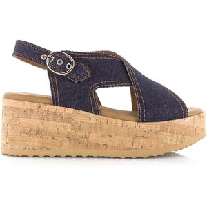 Via Vai Sissel capri | denim sandalen sleehak sandalen met hak dames