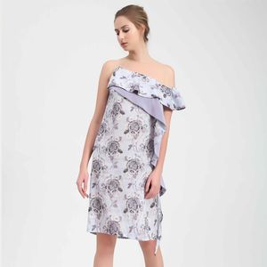 Asymmetrische bloemenprintjurk