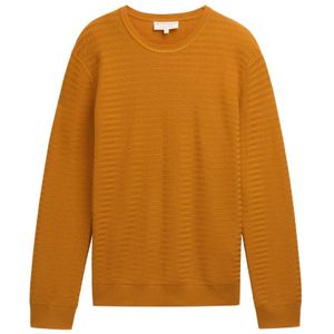 Tom Tailor Structure crewneck knit oker