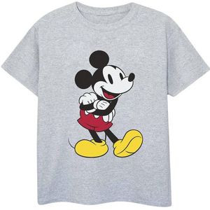 T-shirt - Mickey Mouse - Grijs - Katoen/Polyester - Korte Mouwen