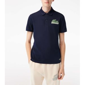 Lacoste - Polo Shirt - Blauw - Katoenen Mini-Piqué - Korte Mouw