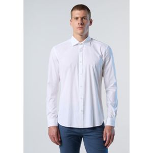 Classic Fit - Langsleeve Shirt - Wit - Regular Fit - Italiaanse Kraag