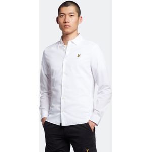 Lyle & Scott - Slim-Fit Overhemd - Wit - Katoen en Elastaan