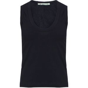 Zwarte Mouwloze Top - Stretch Jersey Stof