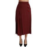 Dolce & Gabbana Rode geplooide maxi wollen rok met hoge taille voor dames