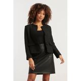 Smashed Lemon - Tweed Jasje - Zwart - Getailleerd Model - Korte Lengte