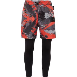 Plein Sport - Running Pants - Veelkleurig - Polyester - 2-in-1 Shorts en Legging