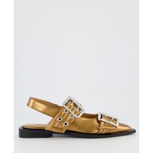 Ganni Dames chunky buckle ballerina zwart