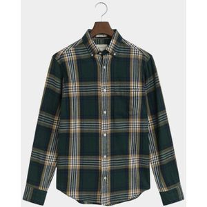 Gant - Reg Windblown Flannel Check - Herenhemd - Groen - Lange Mouw
