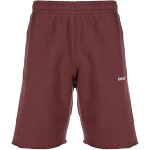 Diag Helvetica - Gebroken Witte Bordeauxrode Sweatshort - Sportbroek