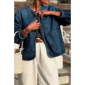 Denim Jas met Toggle Sluiting