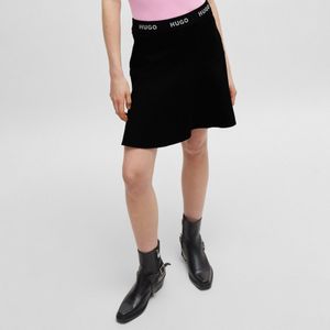 Hugo Boss - Relosana-1 - Rok - Zwart - Regular Fit - Techno Jersey