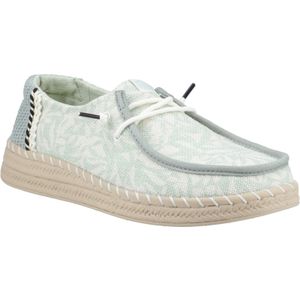 HEYDUDE - Wendy Espadrille Retro Palm - Espadrilles - Celadon Groen/Wit