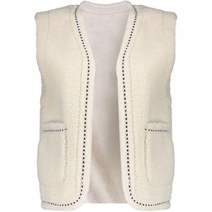 Geisha Gilet teddy embroidery off-white