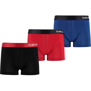 Apollo Bamboe boxershorts jongens 3-pack zwart blauw rood