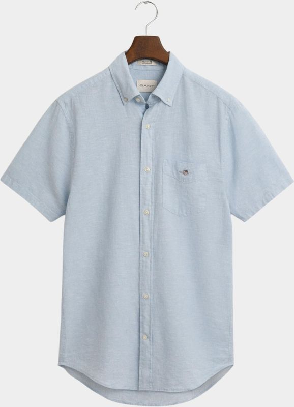Gant Casual hemd korte mouw reg cotton linen ss shirt 3250083/457