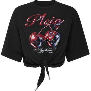 T-Shirt Round Neck Ss Bow Cropped Cherry