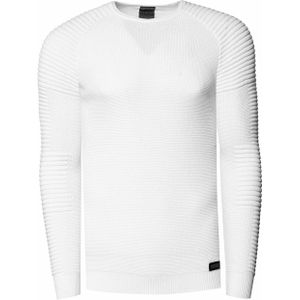 Rusty Neal - Fijngebreide Biker Trui - Slanke Pasvorm - Ronde Hals