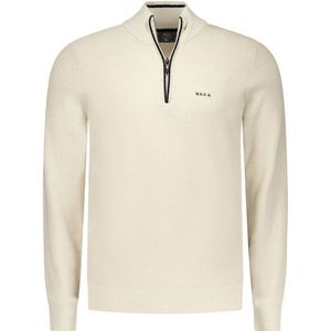 NZA - Ecru - Gebreide Trui - Half Zip Kraag - Lange Mouwen
