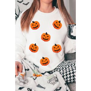 Pompoenprint Ronde Hals Top