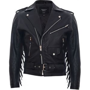 Fringe Hide - Brando - Leren Bikerjack - Met Kwastjes