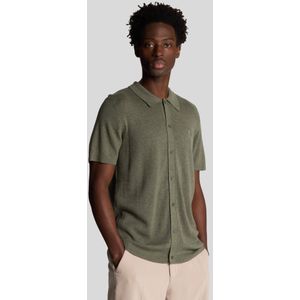 Lyle & Scott - Blend - Gebreid Poloshirt - Kleigroen