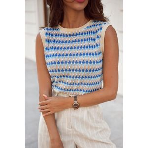 Geometrische Gebreide Mouwloze Top