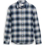 Tom Tailor - Relaxed Checked Shirt - Diepblauw met Groene Ruit - Overhemd