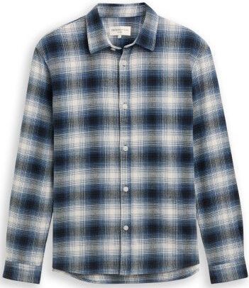 Tom Tailor - Relaxed Checked Shirt - Diepblauw met Groene Ruit - Overhemd