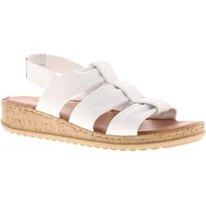 Hush Puppies - Eden - Sandalen - Wit - Leer - Geelasticiseerd