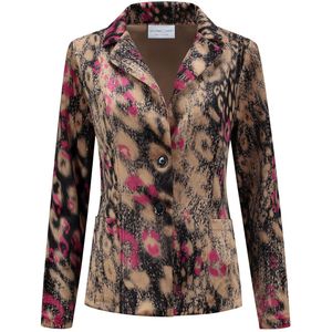 Helena Hart Blazer velour kort print mix cyclaam 7488mix