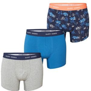 Happy Shorts - Boxershorts - Blauw - Donkerblauw - Grijs - Katoen
