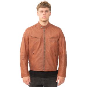 Leren Bikerjack - Berlijn - Heren - Gewatteerd