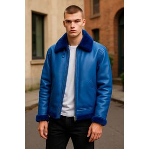 Heren - B3 Bomber - Schapenvachtjack - Blauw